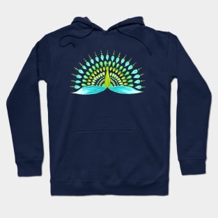 Turquoise and lime green mandala peacock Hoodie